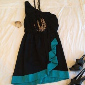 1-shoulder black BCBGeneration cocktail dress